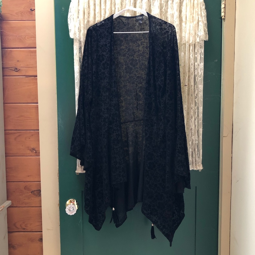 Floral Velvet Cardigan Coverup